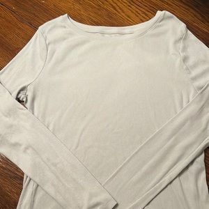 Light gray, ribbed long-sleeved shirt (worn a few times)